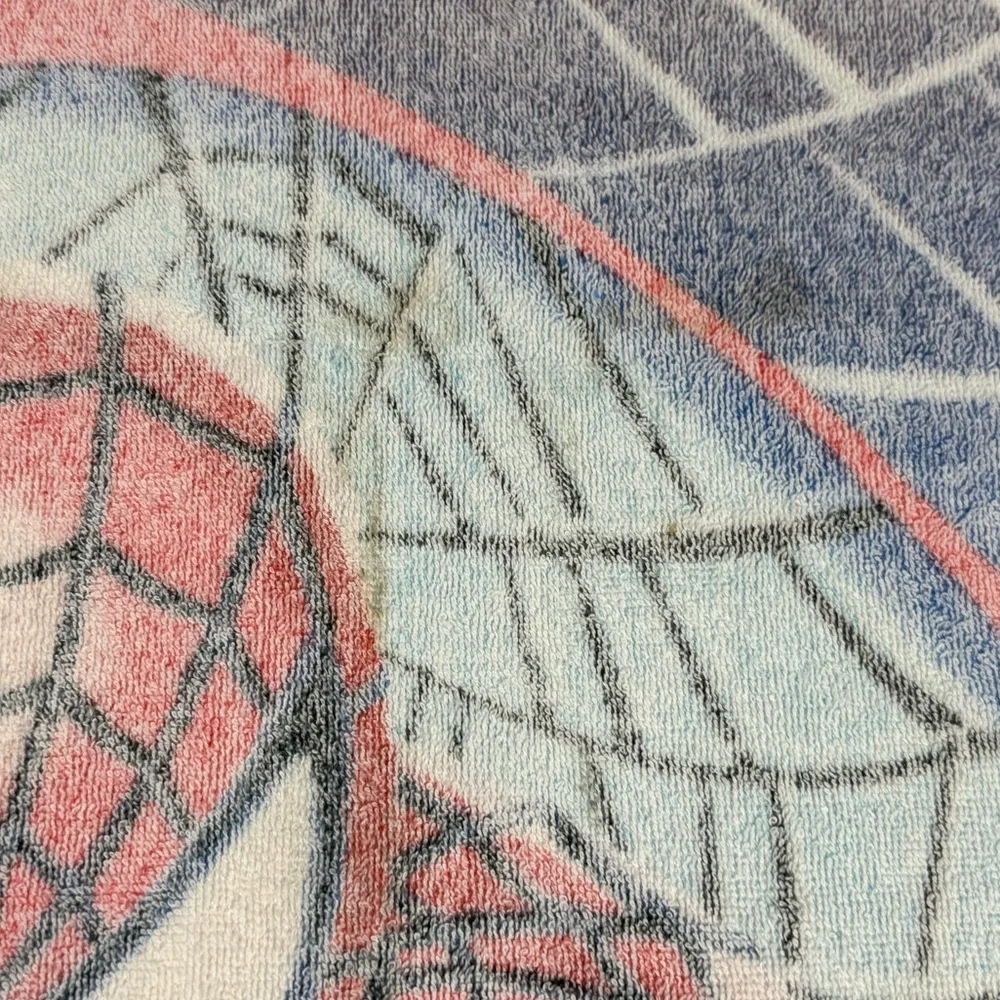 VTG Y2K Spider-Man 2 Beach Towel 2003 Marvel Movie Cotton Large Graphic Red Blue